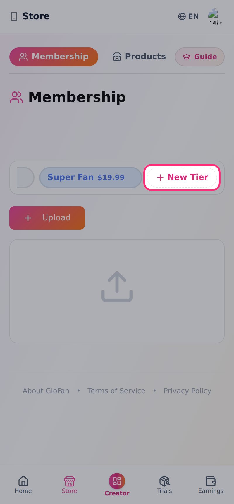 How do I create a membership? (screen 1)